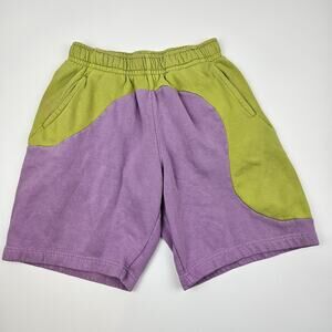 Nike Men Sportswear Color Clash Knit Sweat Shorts Men's S‎ Green/Purple Fleece